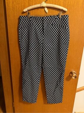 Club Monaco Navy & White Geometric Print Chinos